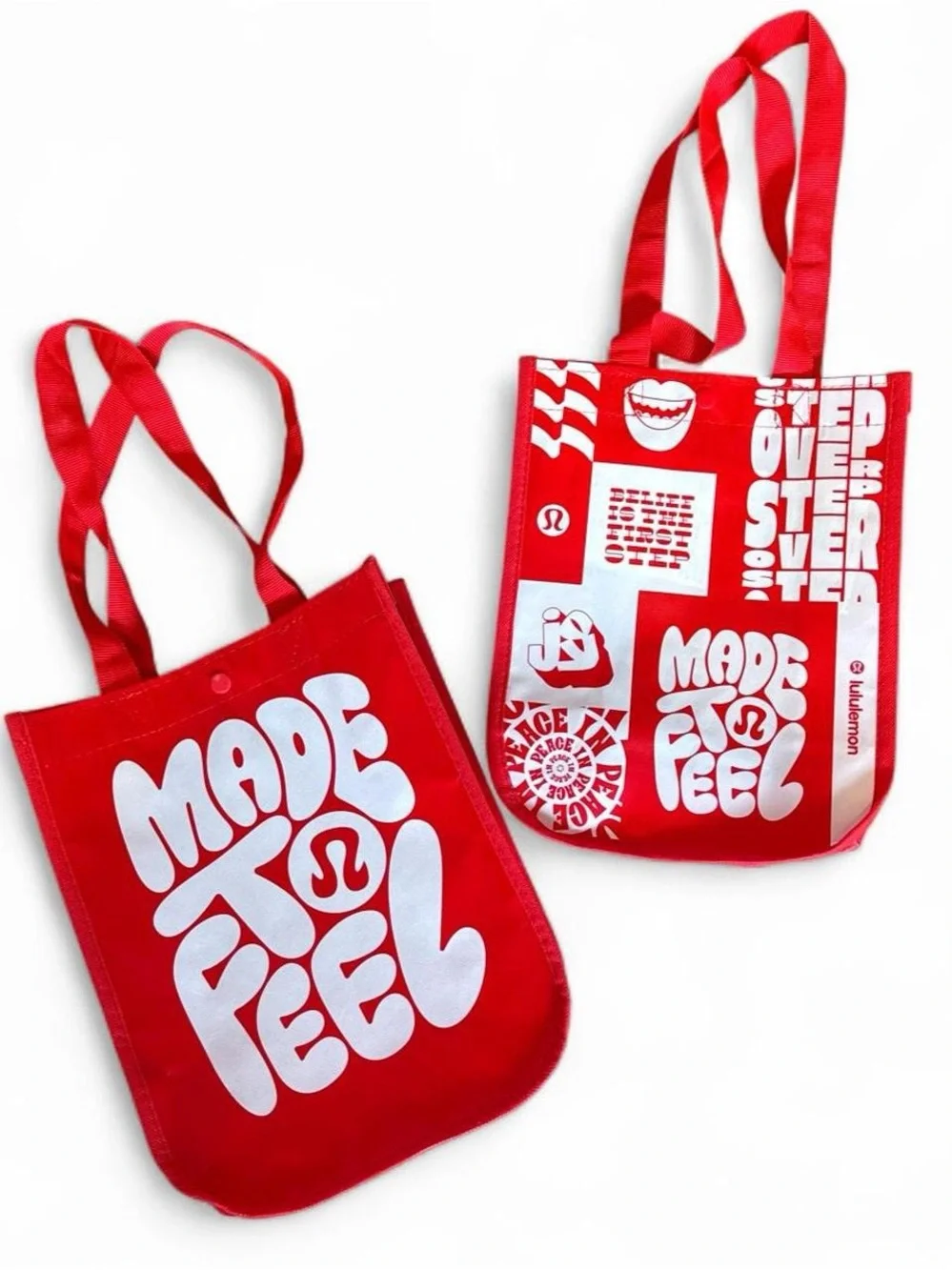 2 lululemon athletica Red Graphic Tote Bag